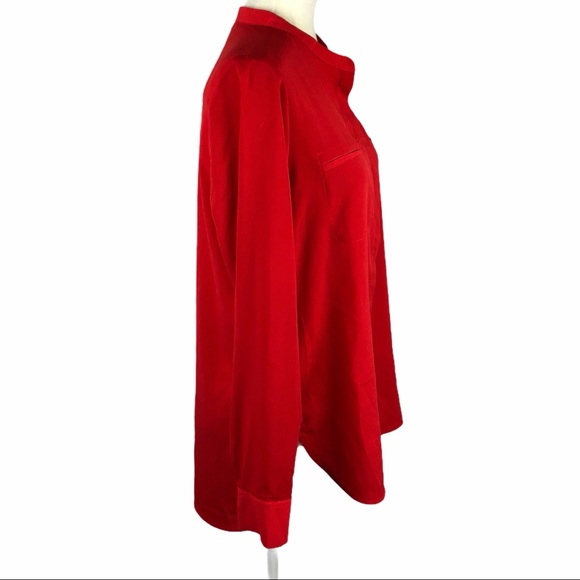 Paraphrase Red Button Down Top - Picture 4 of 8